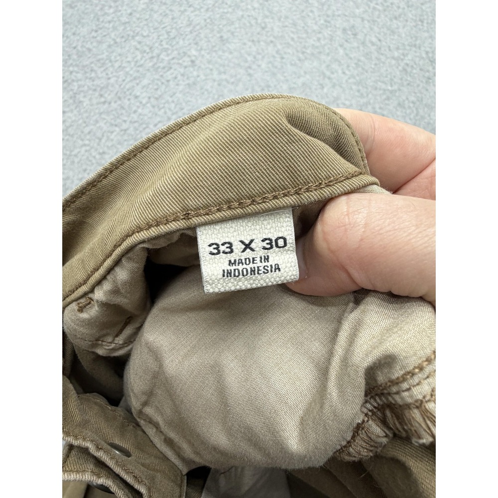 Flint and Tinder Pants Mens 33x30 Khaki Slim Fit Stretch Twill Chino 5 Pocket - Picture 11 of 14